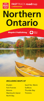 Northern Ontario Road Map Fast Track - Laminated -  MapArt