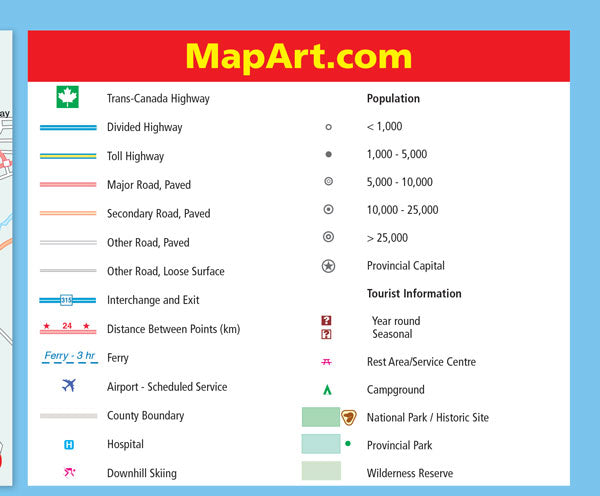 Nova Scotia Road Map Fast Track - Laminated -  MapArt