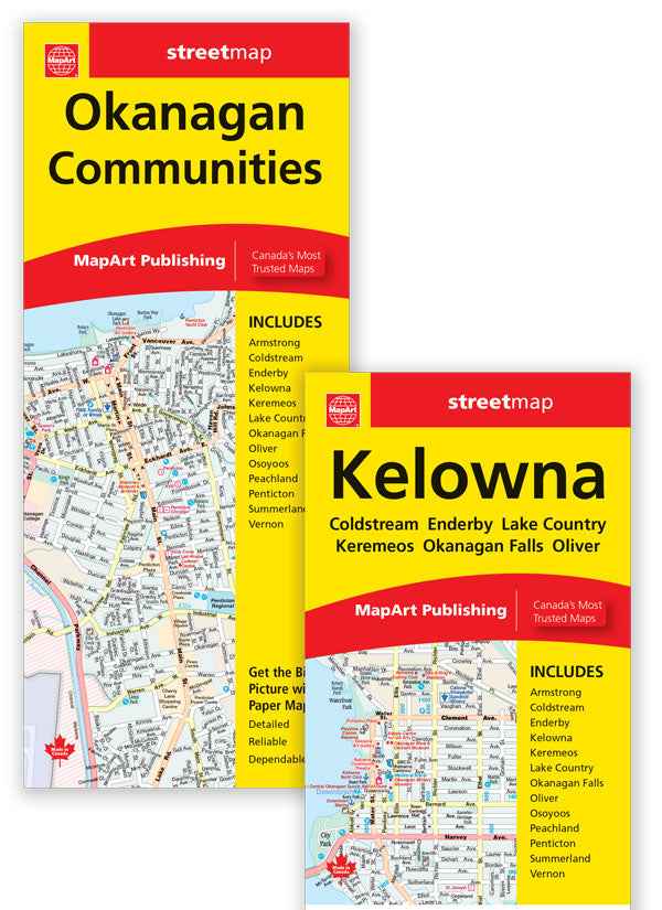 Kelowna (BC) & Okanagan Communities Street Map -  MapArt
