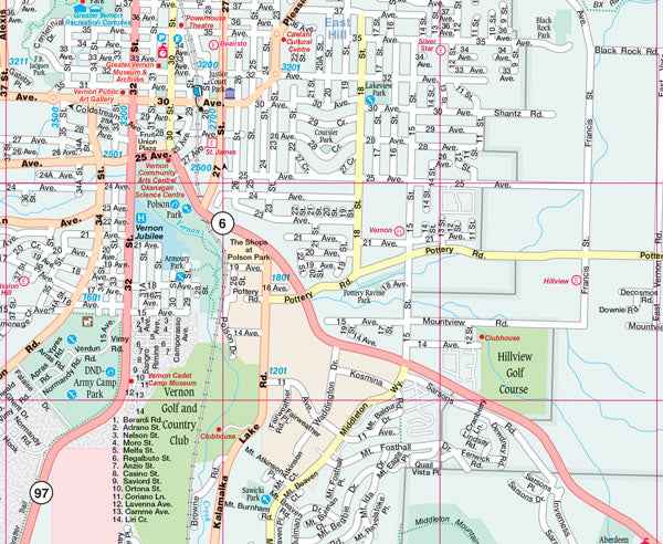 Kelowna (BC) & Okanagan Communities Street Map -  MapArt