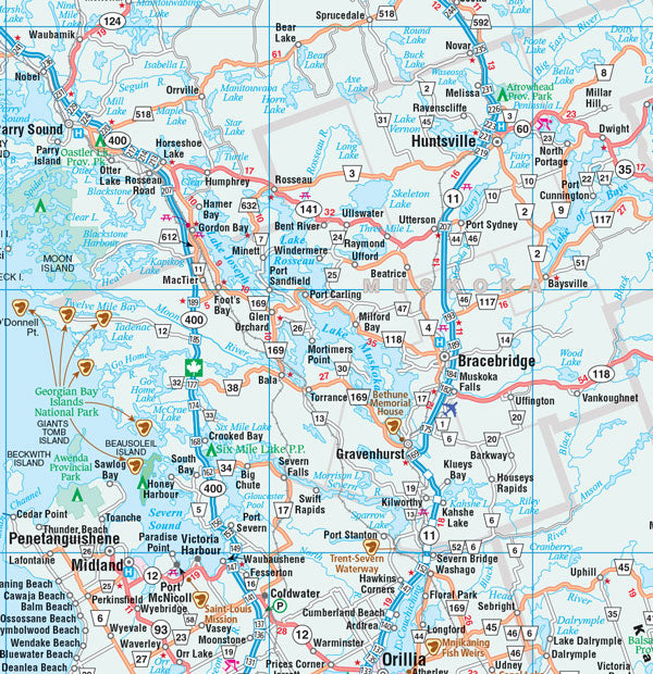 Ontario Road Map Fast Track - Laminated -  MapArt