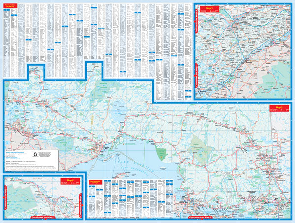 Ontario Road Map Fast Track - Laminated -  MapArt