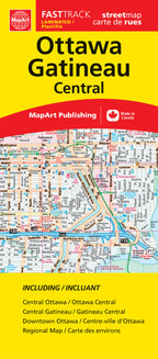 Ottawa Gatineau (ON) Road Map Fast Track - Laminated -  MapArt