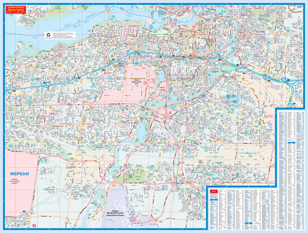Ottawa Gatineau (ON) Road Map Fast Track - Laminated -  MapArt