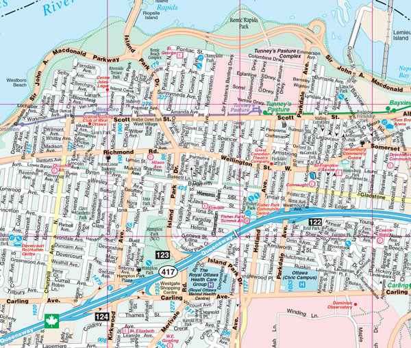 Ottawa (ON) Wall Map 59x41 - Laminated -  MapArt