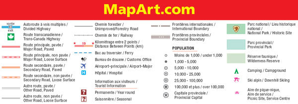 Quebec Road Map Fast Track - Laminated -  MapArt