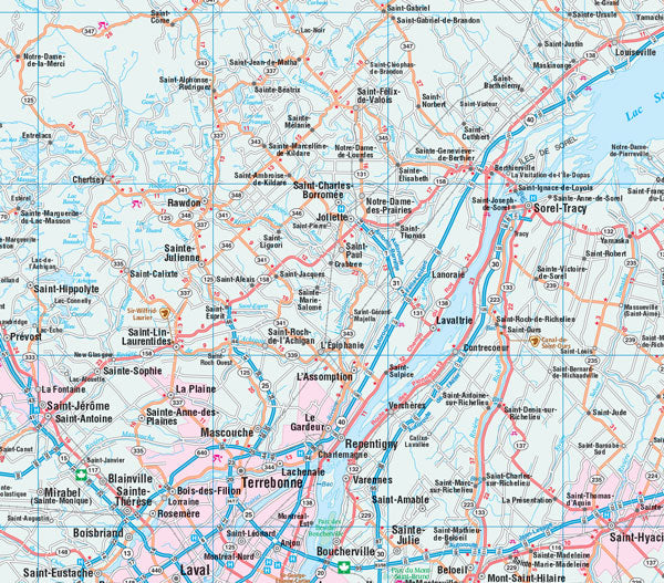 Quebec Road Map Fast Track - Laminated -  MapArt