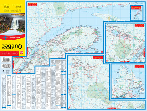 Quebec Road Map Fast Track - Laminated -  MapArt