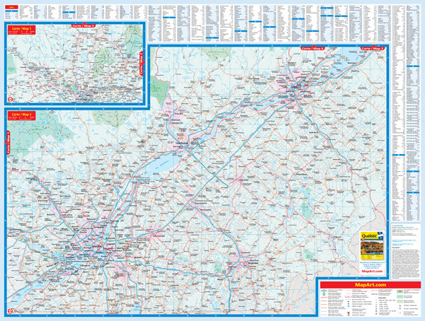 Quebec Road Map Fast Track - Laminated -  MapArt