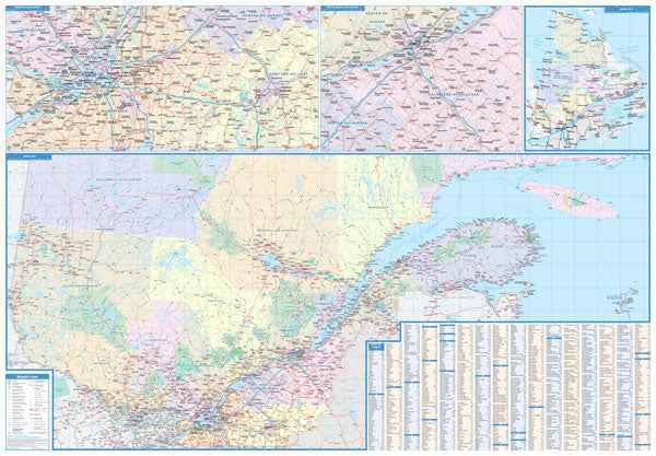Quebec Wall Map 59x41 - Laminated -  MapArt