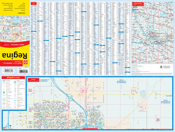 Regina (SK) Street Map Fast Track - Laminated -  MapArt