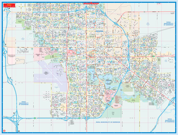 Regina (SK) Street Map Fast Track - Laminated -  MapArt