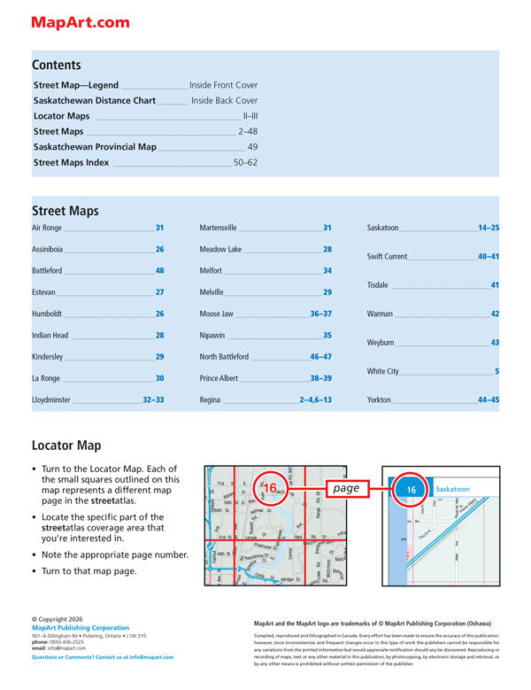 Regina Saskatoon (+23 Communities) Street Atlas