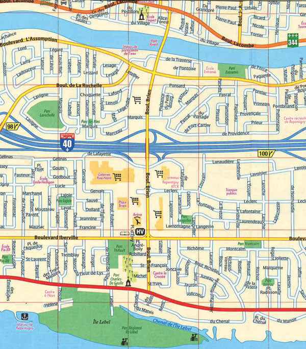 Repentigny Terrebonne Road Map (French) -  MapArt