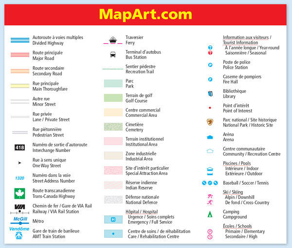 Rive-Sud de Montréal (QC) Fast Track Map - Laminated -  MapArt