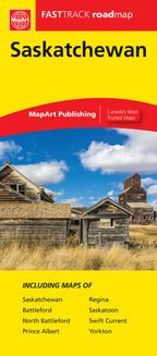 Saskatchewan Road Map Fast Track - Laminated -  MapArt