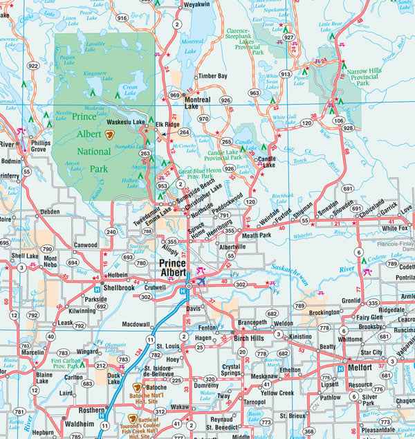Manitoba / Saskatchewan 38x59 Wall Map - Laminated -  MapArt