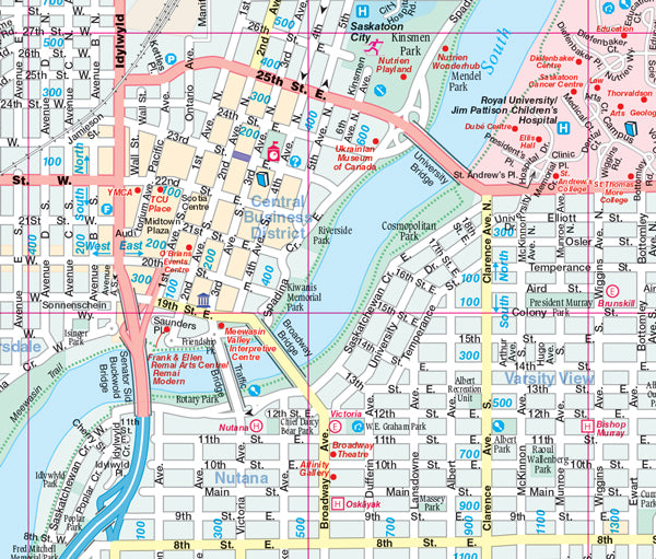 Saskatoon (SK) Street Map Fast Track - Laminated -  MapArt