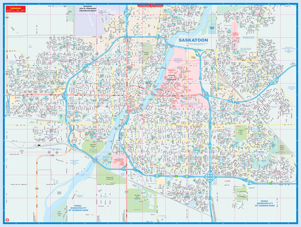 Saskatoon (SK) Street Map Fast Track - Laminated -  MapArt