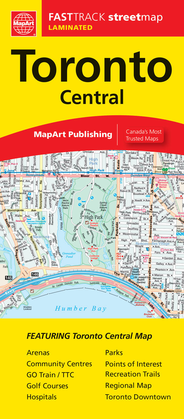 Toronto (ON) Street Map Fast Track - Laminated -  MapArt