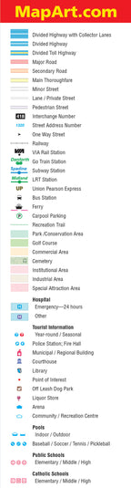 Toronto (ON) Street Map Fast Track - Laminated -  MapArt