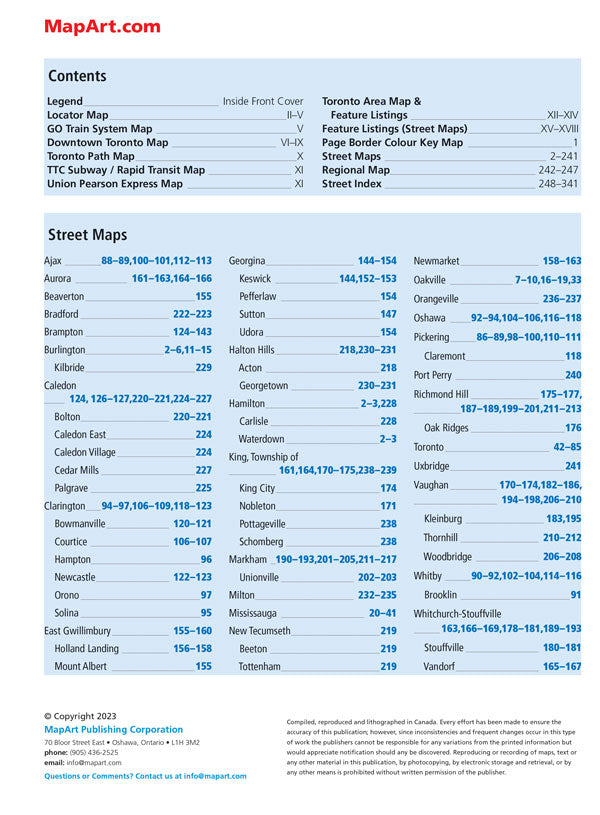 Toronto & Area Street Atlas