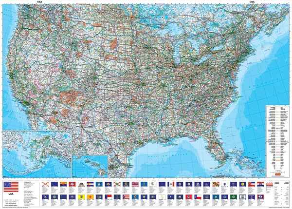 United States USA Wall Map 39x55 (Super Large) -  MapArt