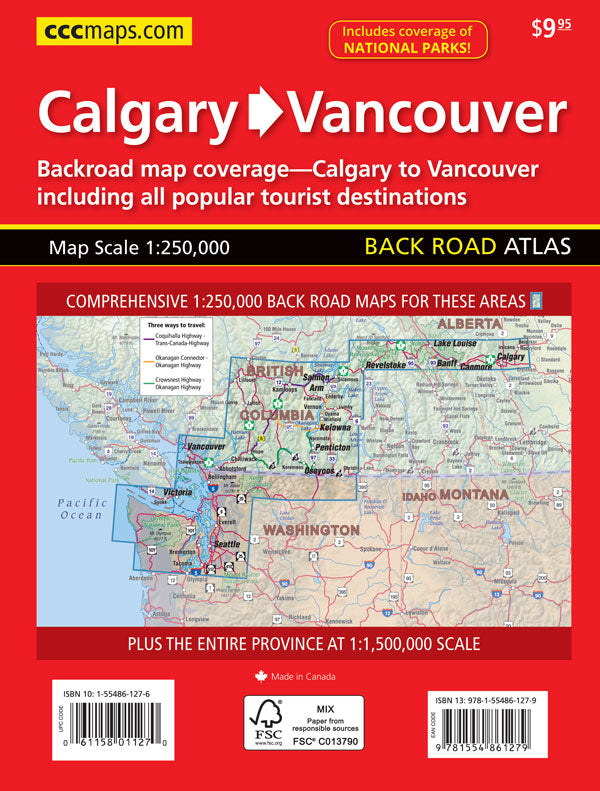 Vancouver to Calgary Back Road Atlas
