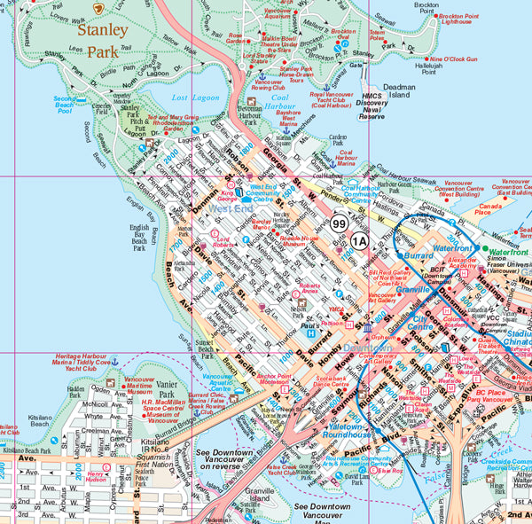 Vancouver (BC) Street Map Fast Track - Laminated -  MapArt