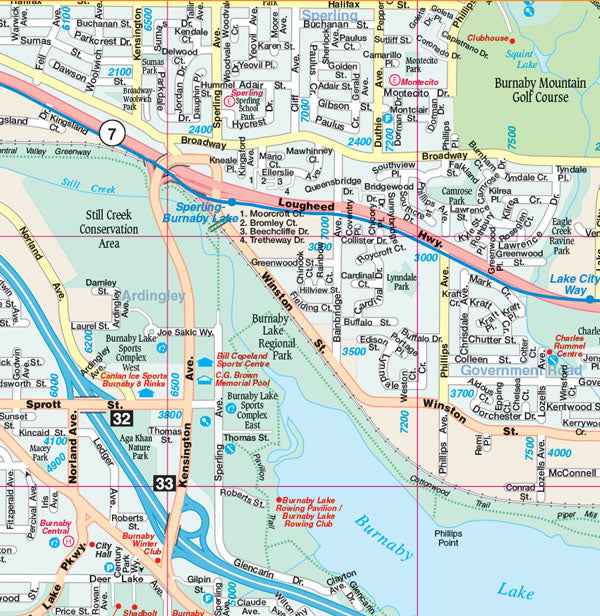 Vancouver & Fraser Valley (BC) Wall Map 59x41 - Laminated -  MapArt