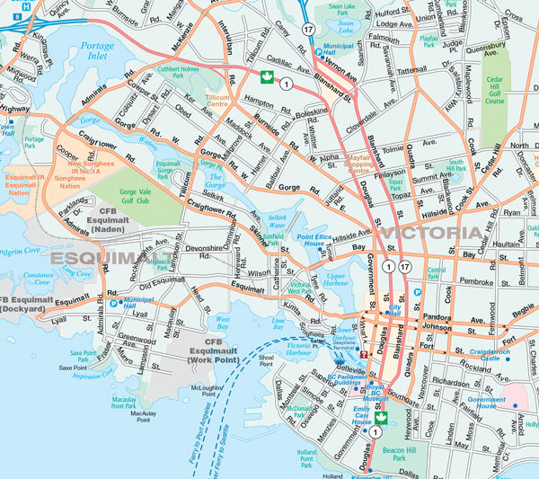 Vancouver Island (BC) Street Map Fast Track - Laminated -  MapArt