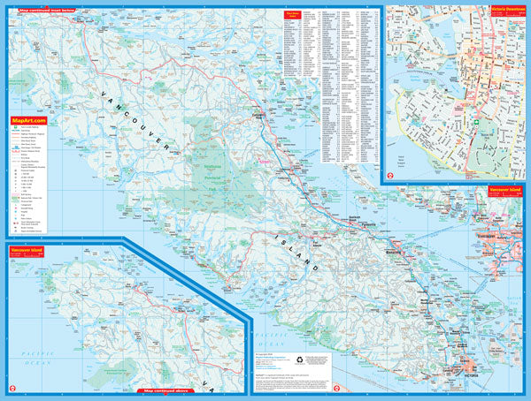 Vancouver Island (BC) Street Map Fast Track - Laminated -  MapArt