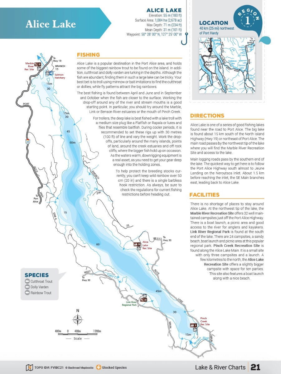 Vancouver Island BC Fishing Mapbook - Backroad Maps