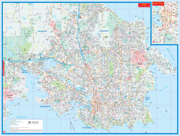 Victoria (BC) Street Map Fast Track - Laminated -  MapArt