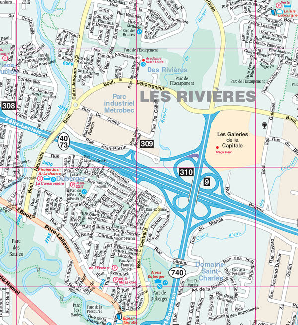Ville de Quebec (QC) Street Map Fast Track - Laminated -  MapArt