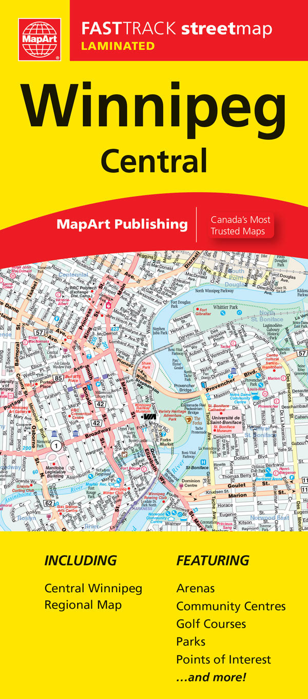 Winnipeg (MB) Street Map Fast Track - Laminated -  MapArt