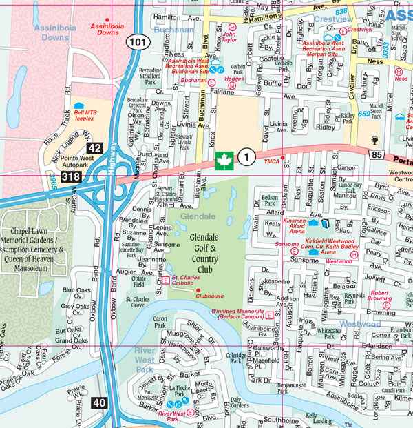 Winnipeg (MB) Wall Map 41x54 - Laminated -  MapArt