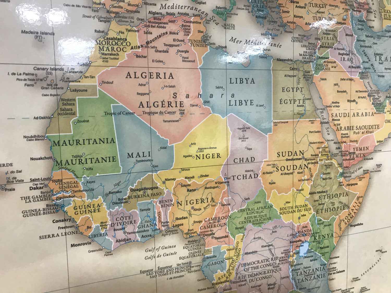Antique World Wall Map 40x28 - Laminated -  MapArt