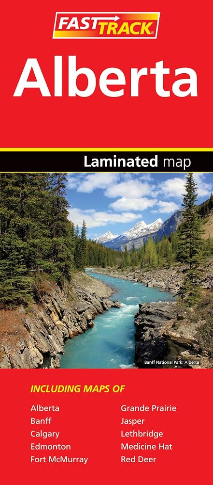 Alberta Road Map Fast Track - Laminated -  MapArt