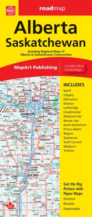 Alberta / Saskatchewan Road Map