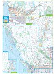 British Columbia Wall Map 41x59 Laminated
