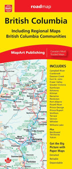 British Columbia Road Map -  MapArt