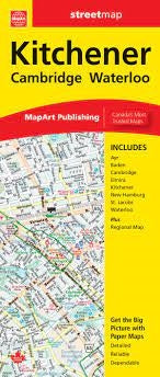Kitchener, Cambridge & Waterloo Street Map
