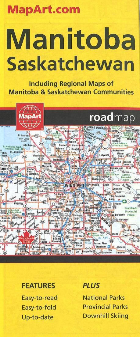 Manitoba & Saskatchewan Road Map