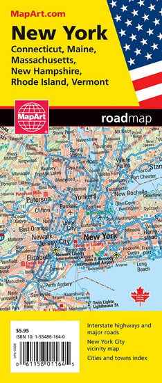 New York & Northeastern USA Road Map -  MapArt
