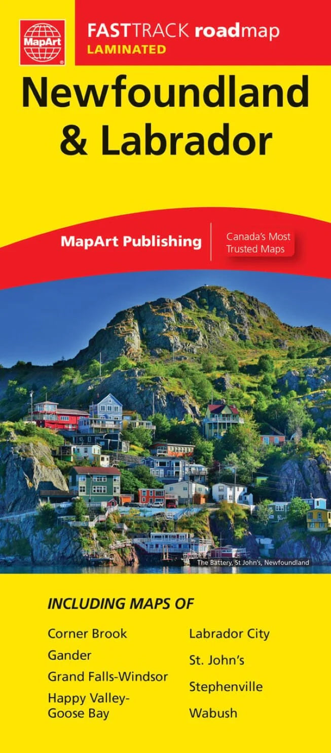 Newfoundland & Labrador Road Map Fast Track (Laminated)