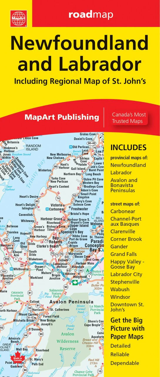 Newfoundland & Labrador Road Map