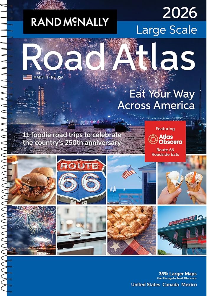 North America Road Atlas (Eat Your Way Across America) - Spiral Version