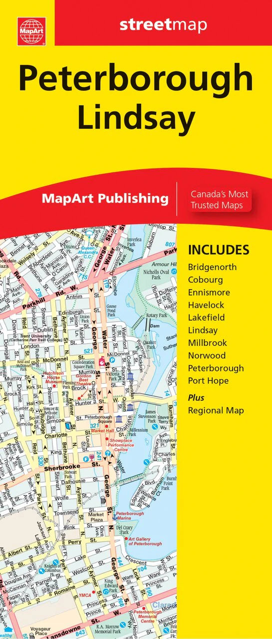 Peterborough, Lindsay, Cobourg, and Port Hope Street Map