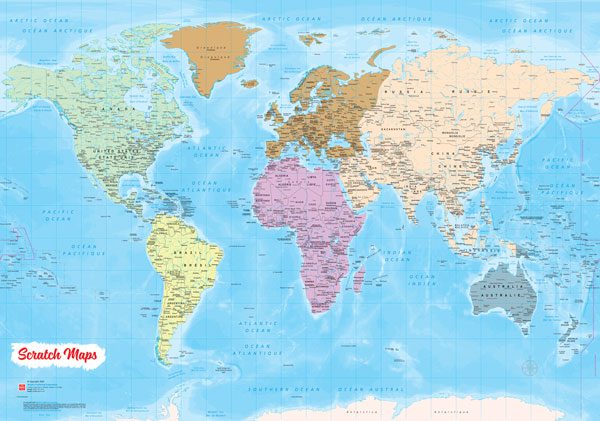 World Scratch Wall Map 20x28.5